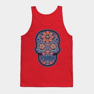 Mexican Sugar Skull Poisonberry Swirl Tank Top